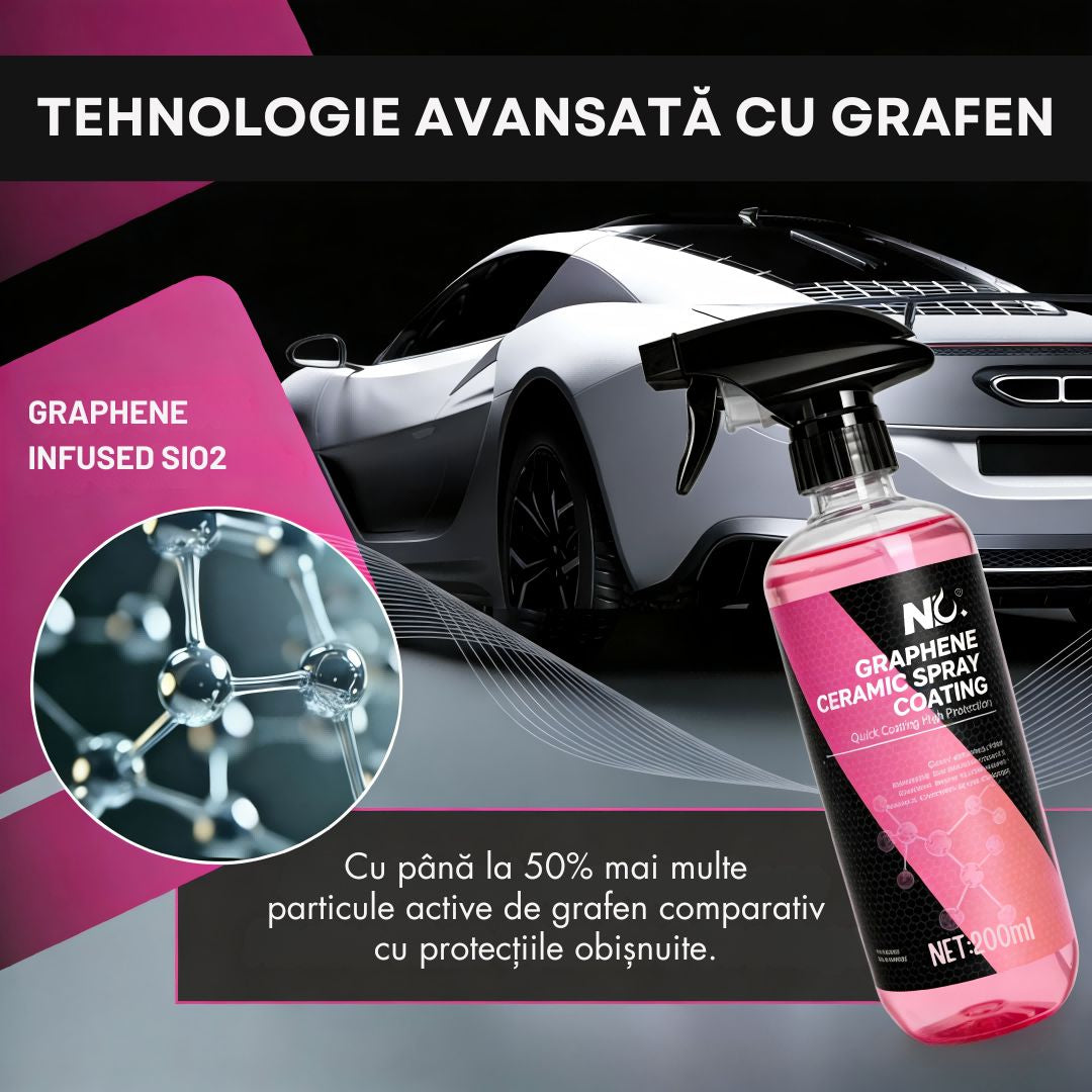 Soluție Nano Ceramică 3-în-1 pentru Mașină, Protecție Vopsea, Polish și Strat Hidrofob