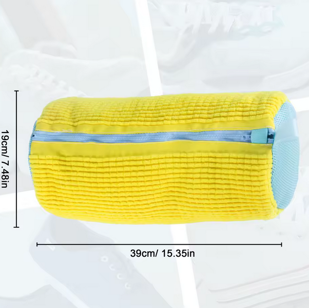 Săculeț Premium pentru Spălat Pantofi, Microfibră + Plasă Mesh, Protecție și Curățare 360°